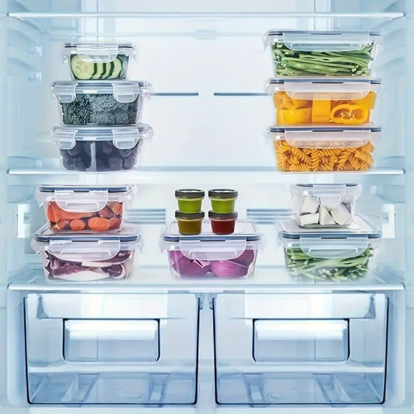 24-Piece Food Storage Container Set, Leak-Proof Bento Lunch Box, Microwave & Dishwasher Safe, Meal Prep, Fridge Organizer, Kitchen Organization Essentials