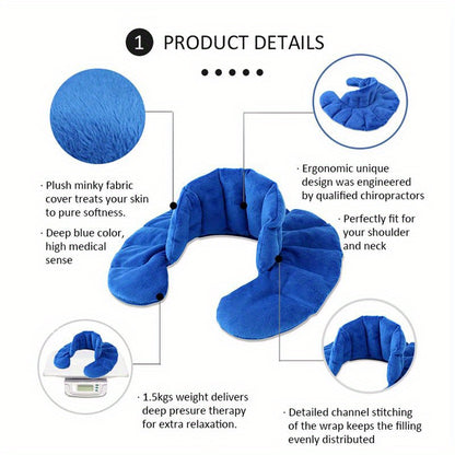 Microwave Heated Neck Heat Pad - Neck and Shoulder Relaxation Heat Compress Pack, Multifunctional Waist and Back Pad/ Reusable Heat Compress Bag Office and Home Therapy Protective Gear