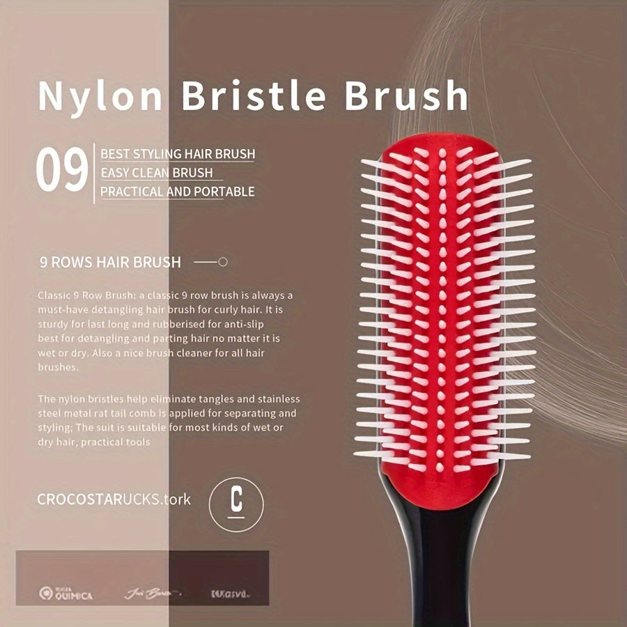 "11-Piece Professional Hair Styling Set - Durable PET Spray Bottle, Vent Brush, Shampoo Brush, Rat Tail Comb, Wide Tooth Comb, Edge Brush, Brow Brush, Crocodile Clips - Essential Hairdressing Tool Kit "