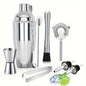5-Piece Stainless Steel Bar Tools Set with Shaker, Jigger, Strainer, and Bar Tools for Parties and Gatherings