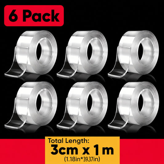 Double Sided Tape Heavy Duty, Removable Reusable Multipurpose Tape for Carpet Mats/Photos Frames/Craft Wall Mounting (1m*3cm*1mm)
