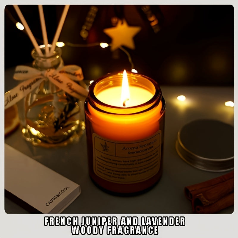 Aromatic Candle Gift Set | Creative Glass Cup Indoor Scented Candles | Atmosphere Enhancing Fragrance Gifts - Perfect Christmas Gift