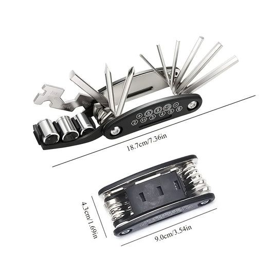 26pcs Universal Bicycle Tire Repair Tool Kit Multifunctional Portable Maintenance Set for Mountain Bike Road Bike Accessorie