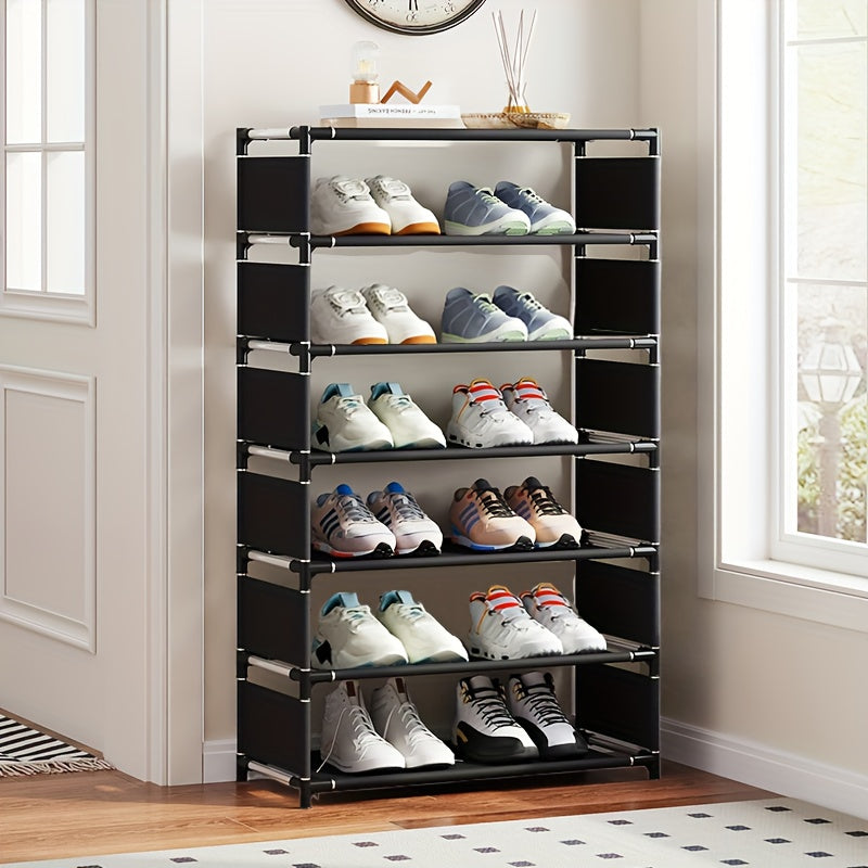 5-tier/7-tier large shoe rack; stackable and expandable; multi-tier shoe rack; can hold various types of shoes; suitable for various room types.