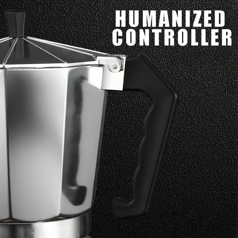 Classic Aluminum Mocha Pot - Italian Coffee Machine With Copper Valve, Compact 8-Side Design, Suitable For Home, Office, And Outdoor Use - Professional Coffee Machine