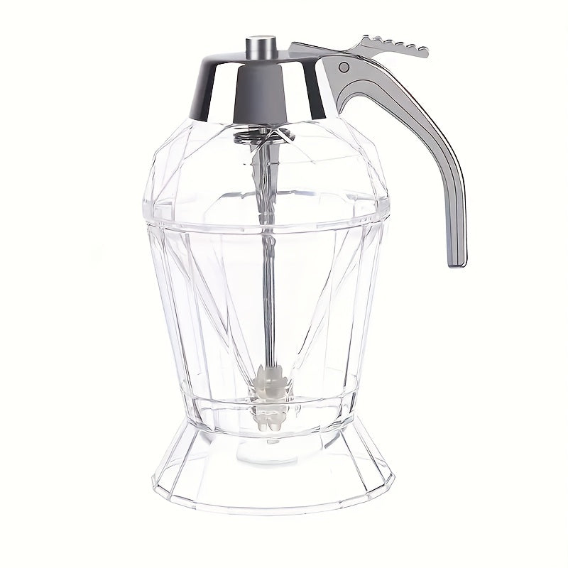Honey Dispenser with Stand - Clear  Jar with No-Drip Dipper & Flip Top Lid | Leak-Proof Kitchen Dispenser for Maple Syrup, Cooking Oil, Seasonings