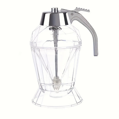 Honey Dispenser with Stand - Clear  Jar with No-Drip Dipper & Flip Top Lid | Leak-Proof Kitchen Dispenser for Maple Syrup, Cooking Oil, Seasonings