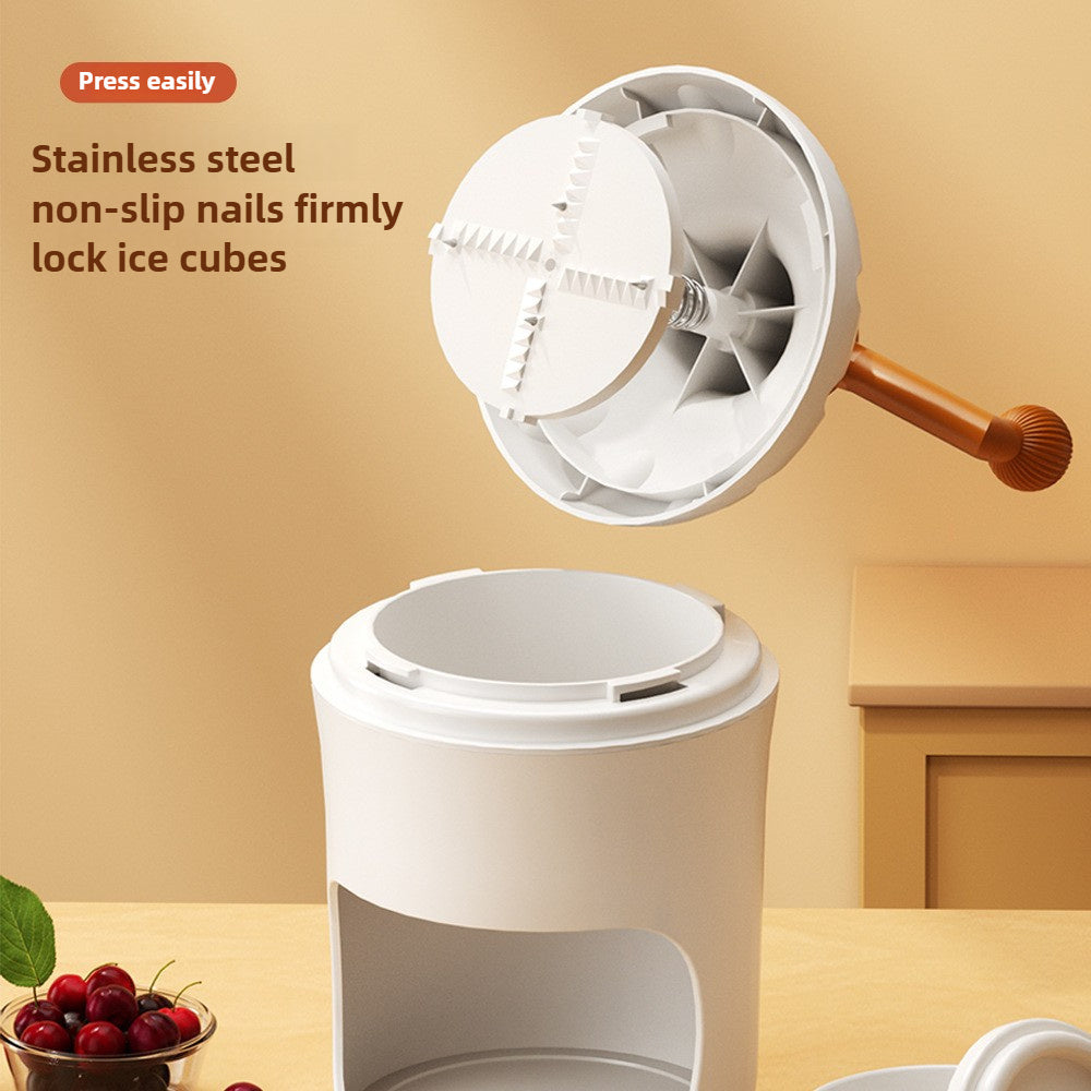 Manual ice shaver with stainless steel blades, allows you to vigorously make ice cream, shaved ice, and fruit smoothies, suitable for home use, an essential tool for shaved ice in the hot summer.