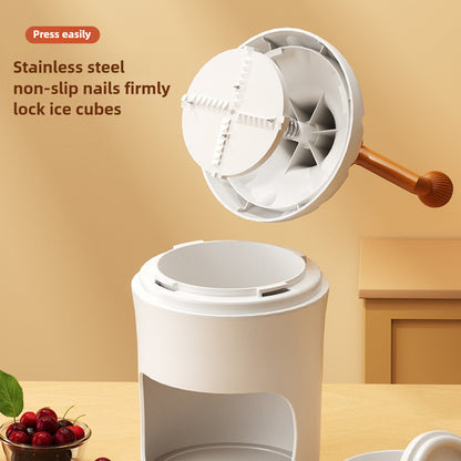 Manual ice shaver with stainless steel blades, allows you to vigorously make ice cream, shaved ice, and fruit smoothies, suitable for home use, an essential tool for shaved ice in the hot summer.
