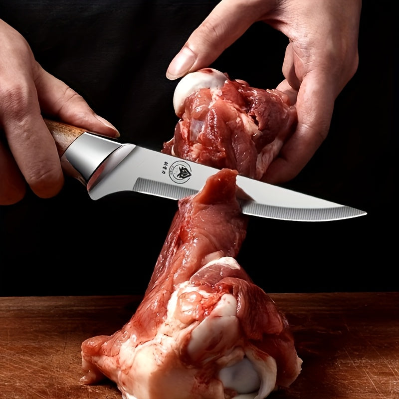 3-Piece Stainless Steel Knife Set (Chef's Knife, Carving Knife, Slicing Knife) - Includes Sheaths; Rust-Resistant, Sharp, Ergonomic Handles; Ideal for Meat, Vegetables, and Fruit; Perfect Christmas Gift.
