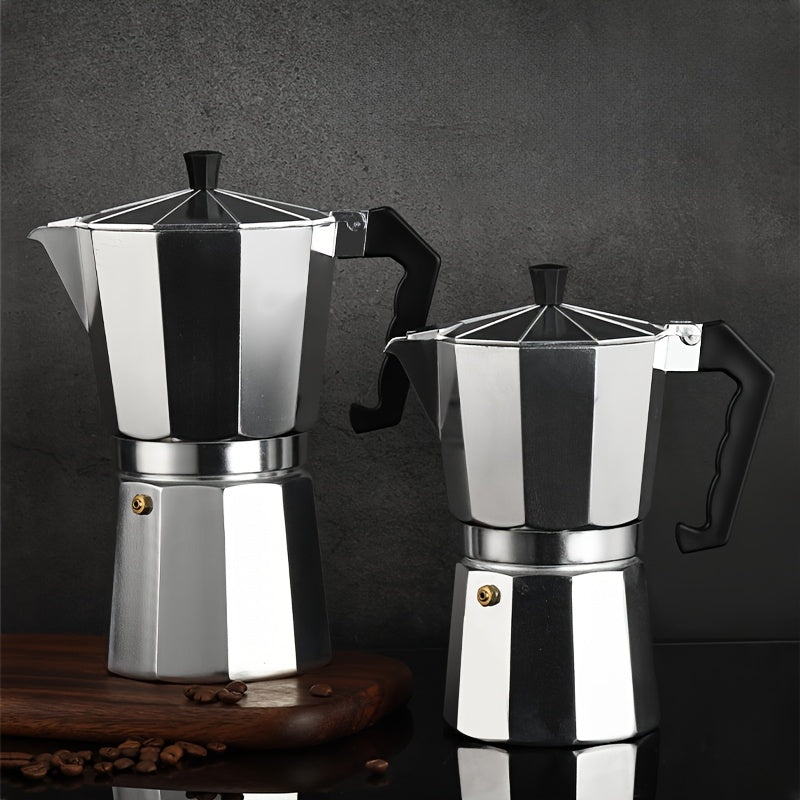 Classic Aluminum Mocha Pot - Italian Coffee Machine With Copper Valve, Compact 8-Side Design, Suitable For Home, Office, And Outdoor Use - Professional Coffee Machine