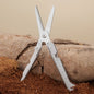 Foldable scissors with measuring ruler - stainless steel mini Travel Scissors portable lightweight EDC scissors multitool suitable for camping survival and outdoor use