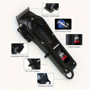 Professional Hair Clippers Set, Vintage T-Blade Trimmer, Electric Hair Clipper, Portable Rechargeable Cordless Beard Trimmer Hair Cutting Shaving Machine, Holiday Gift Father's Day Gift