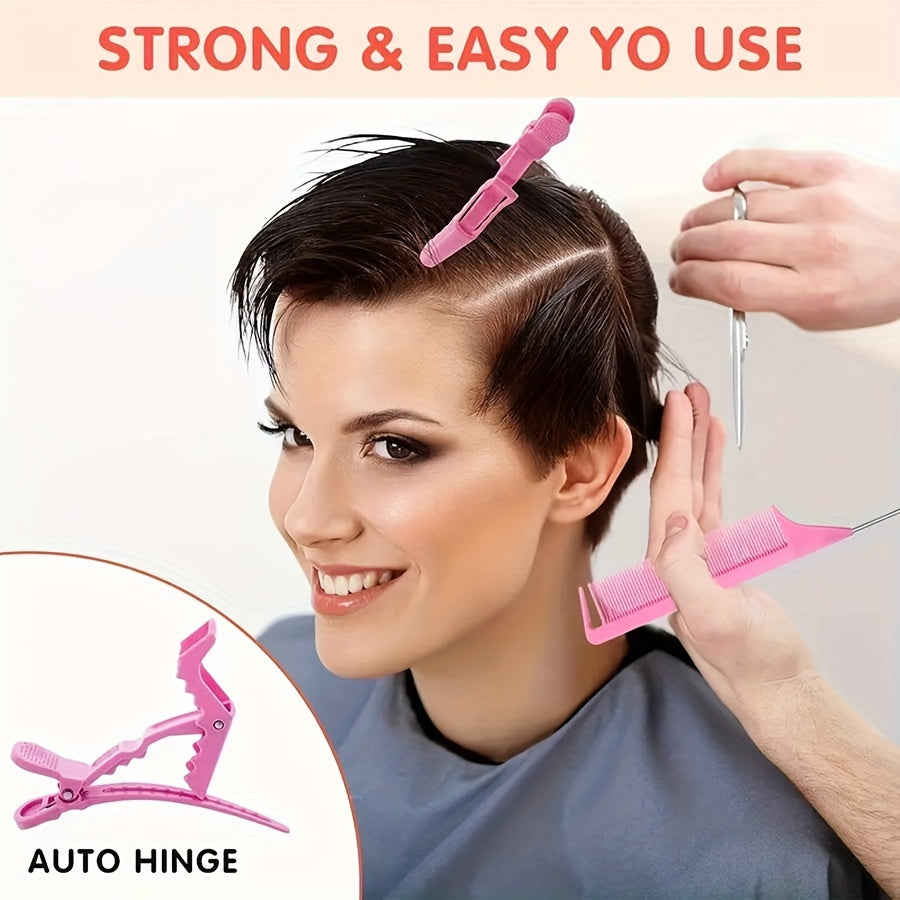 "11-Piece Professional Hair Styling Set - Durable PET Spray Bottle, Vent Brush, Shampoo Brush, Rat Tail Comb, Wide Tooth Comb, Edge Brush, Brow Brush, Crocodile Clips - Essential Hairdressing Tool Kit "