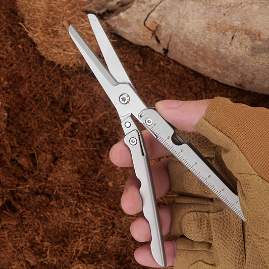 1pc Folding Mini Scissors - Sharp Stainless Steel Blades, Compact Portable Design for Camping, Home & Car Use - Durable Ergonomic Handle, Perfect Holiday Gift for Outdoor Enthusiasts