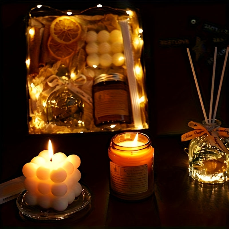 Aromatic Candle Gift Set | Creative Glass Cup Indoor Scented Candles | Atmosphere Enhancing Fragrance Gifts - Perfect Christmas Gift