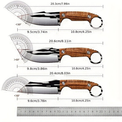 3-piece multifunctional boning knife set, specialized cutting tools, Japanese stainless steel cooking knives, ultra-sharp knives, chef's knives with sheaths, skinning knives for kitchens and butcheries, high-carbon steel meat knives for outdoor and b