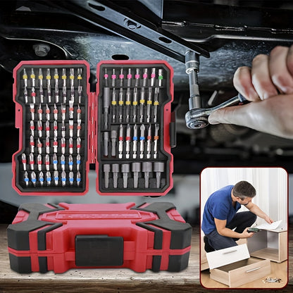 83 Rainbow Magic Box Electric Screwdriver Bit Kit - Compatible with Hexagonal, Cross, and Manual Drills - Durable Hard Alloy Material, Suitable for Precise Operations in Narrow Spaces
