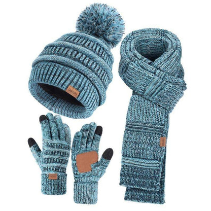 Warm Winter Knitted Set: Long Scarf, Beanie Hat, Touchscreen Gloves & Socks - Versatile 4-Piece Ensemble with Cozy Wool Lining for Men and Women- 4 Piece Bundle