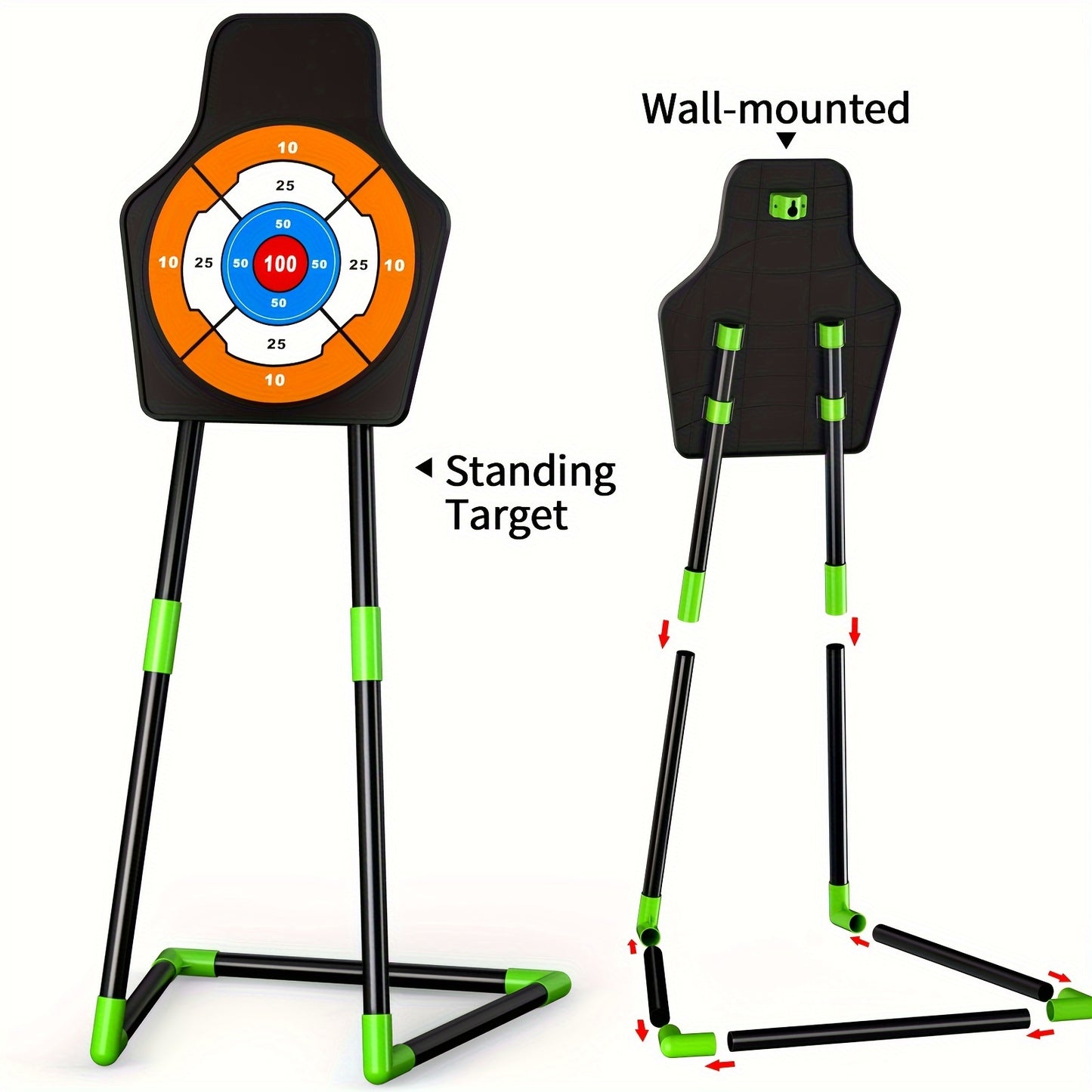 Bow and Arrow Set for Kids, 1 Pack LED Light Up Archery Set with 10 Suction Cup Arrows, Indoor and Outdoor Toy for Boys Girls Age 4-12 with Standing Target&1 Quivers