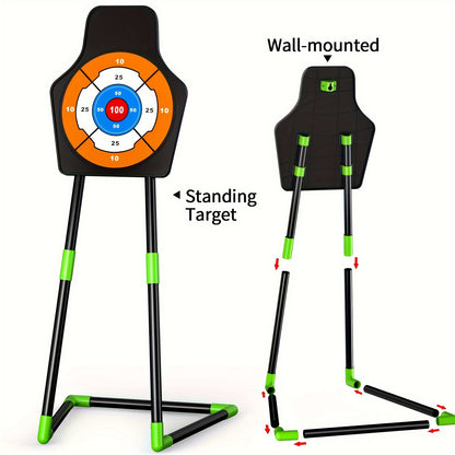 Bow and Arrow Set for Kids, 1 Pack LED Light Up Archery Set with 10 Suction Cup Arrows, Indoor and Outdoor Toy for Boys Girls Age 4-12 with Standing Target&1 Quivers
